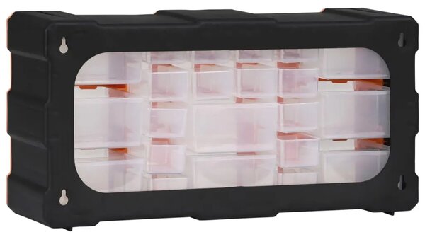 Organizator s 22 ladice 49 x 16 x 25 5 cm - Narančasta i crna 22 ladica 1 1