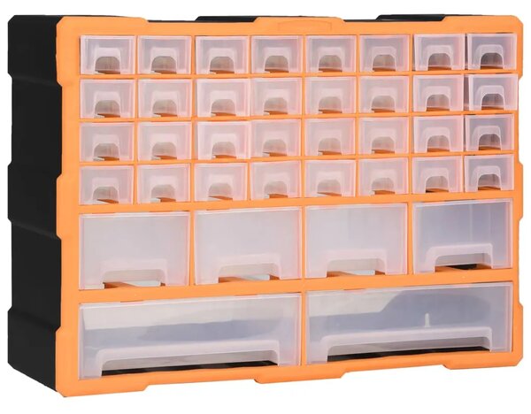 Organizator s 38 ladica 52 x 16 x 37 5 cm - Narančasta i crna 38 ladica 1 1