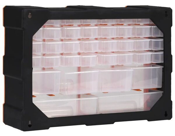 Organizator s 38 ladica 52 x 16 x 37 5 cm - Narančasta i crna 38 ladica 1 1