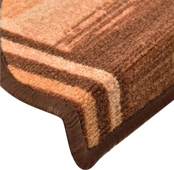 Ljepljivi tepisi za stepenice 15 kom smeđi 65 x 21 x 4 cm - Smeđa 15 Polukružno Smeđa