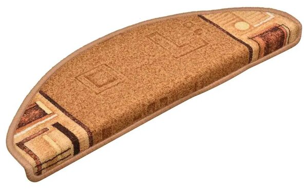 Ljepljivi tepisi za stepenice 15 kom bež 65 x 21 x 4 cm - Bež 15 Polukružno Bež
