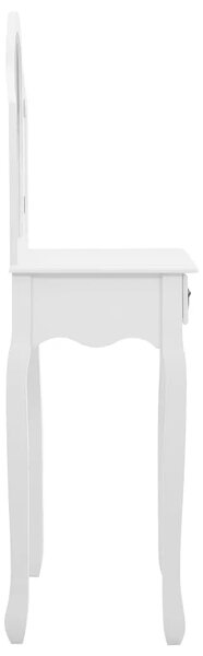 Toaletni stolić sa stolcem bijeli 65x36x128 cm paulovnija i MDF - Bijela 1 Bijela