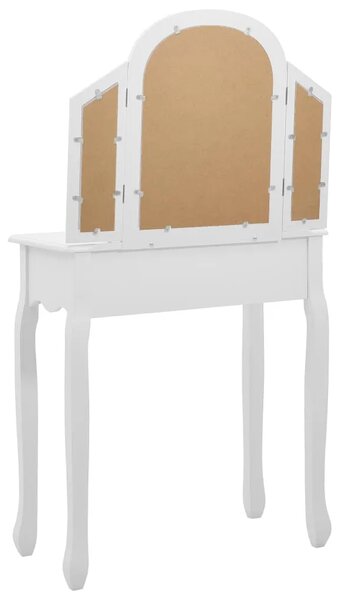 Toaletni stolić sa stolcem bijeli 65x36x128 cm paulovnija i MDF - Bijela 1 Bijela