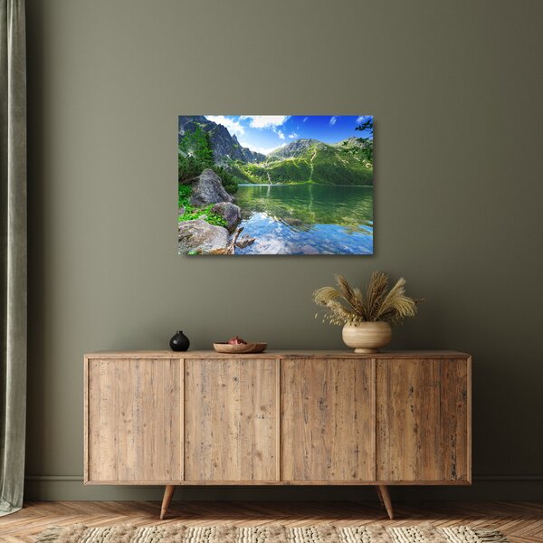 Staklena slika jezera u Tatrama (70x50 cm)