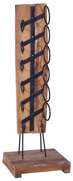 Stalak za vino za 6 boca 35 x 35 x 100 cm od masivne tikovine