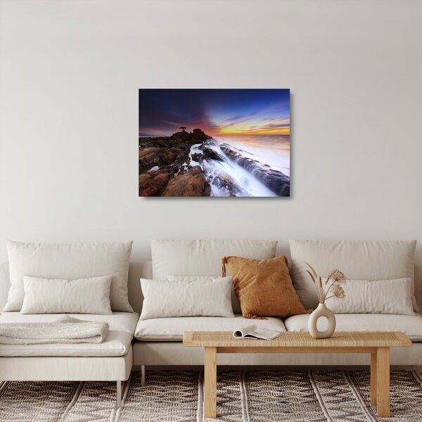 Staklena slika planine u magli (70x50 cm)