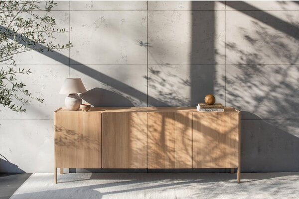 Komoda od punog hrasta u prirodnoj boji 220x85x42 cm Dvor – Gazzda
