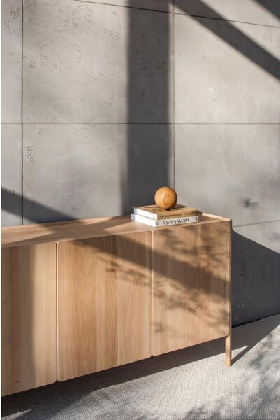 Komoda od punog hrasta u prirodnoj boji 220x85x42 cm Dvor – Gazzda