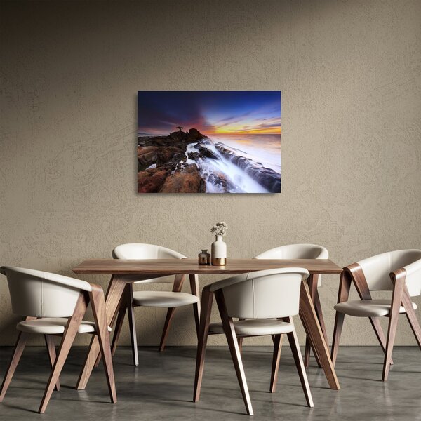 Staklena slika planine u magli (70x50 cm)