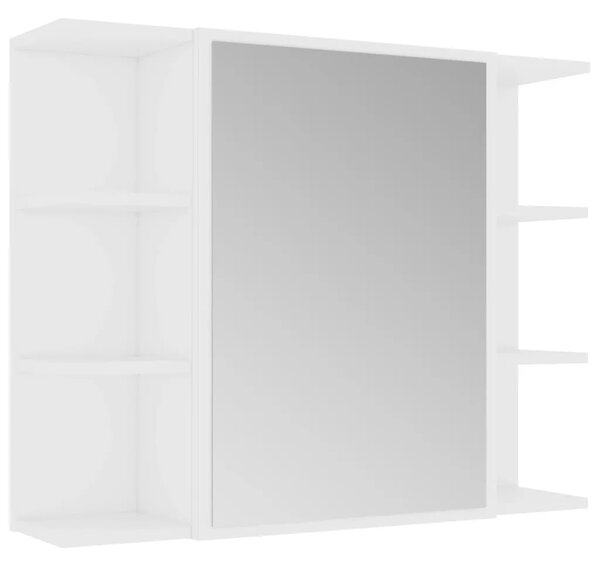 Kupaonski ormarić s ogledalom 80x20 5x64 cm konstruirano drvo - Bijela 1 Bijela