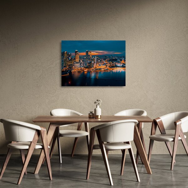 Staklena slika noćnog grada (70x50 cm)