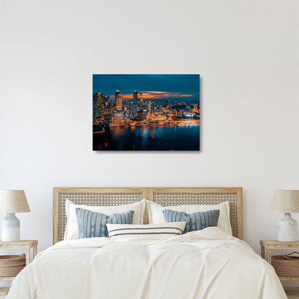 Staklena slika noćnog grada (70x50 cm)