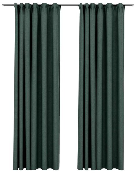 Zavjese za zamračivanje s kukama 2 kom zelene 140 x 245 cm - Zelena 140 x 245 cm 2 Zelena