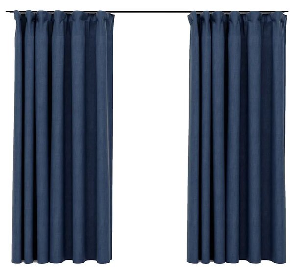 Zavjese za zamračivanje s kukama 2 kom plave 140 x 175 cm - Plava 140 x 175 cm 2 Plava