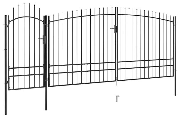 Vrtna ograda Woerden s vrhom u obliku koplja 5x1 95 m crna - 5 x 2.45 m 5 x 2.45 m