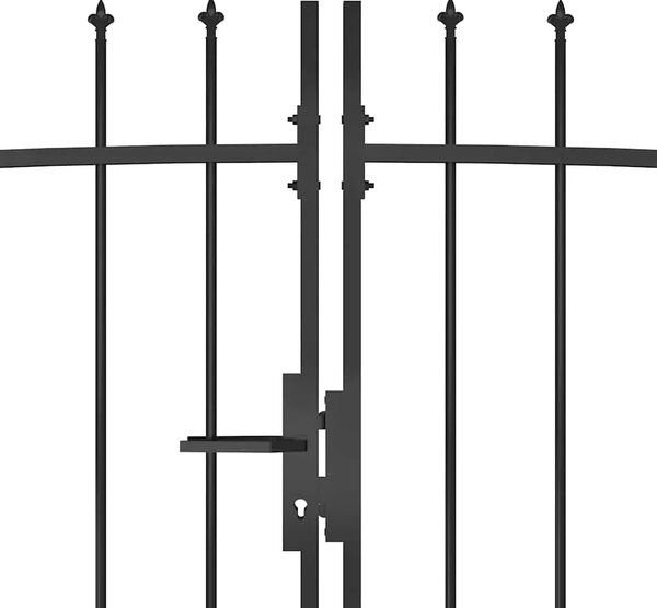 Vrtna ograda Woerden s vrhom u obliku koplja 5x1 95 m crna - 5 x 2.45 m 5 x 2.45 m