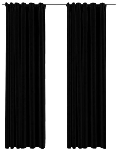 Zavjese za zamračivanje s kukama 2 kom crne 140 x 245 cm - Crna 140 x 245 cm 2 Crna