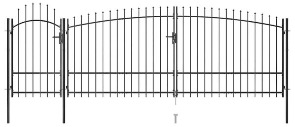 Vrtna ograda Woerden s vrhom u obliku koplja 5x1 75 m crna - 5 x 2.25 m 5 x 2.25 m