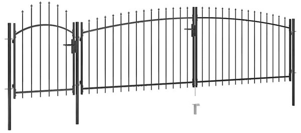 Vrtna ograda Woerden s vrhom u obliku koplja 5x1 25 m crna - 5 x 1.75 m 5 x 1.75 m