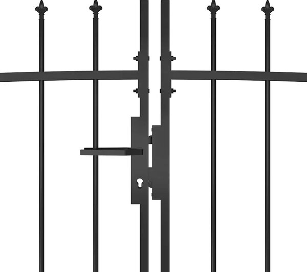 Vrtna ograda Woerden s vrhom u obliku koplja 5x1 25 m crna - 5 x 1.75 m 5 x 1.75 m