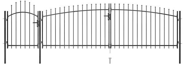 Vrtna ograda Woerden s vrhom u obliku koplja 5x1 25 m crna - 5 x 1.75 m 5 x 1.75 m