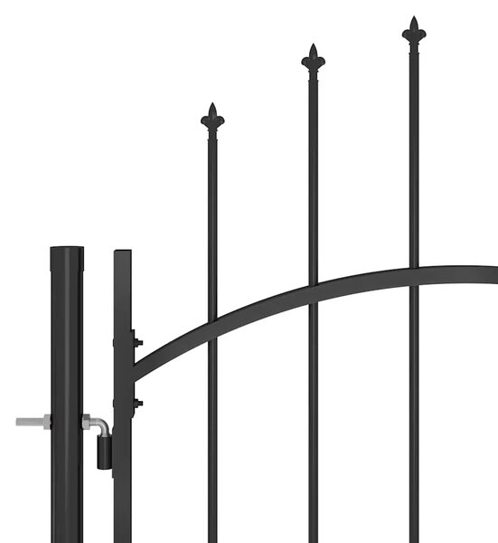 Vrtna ograda Woerden s vrhom u obliku koplja 5x1 95 m crna - 5 x 2.45 m 5 x 2.45 m
