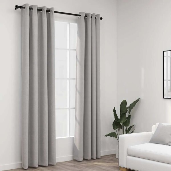 Zavjese za zamračivanje s prstenima 2 kom sive 140 x 225 cm - Siva 140 x 225 cm 2 Siva