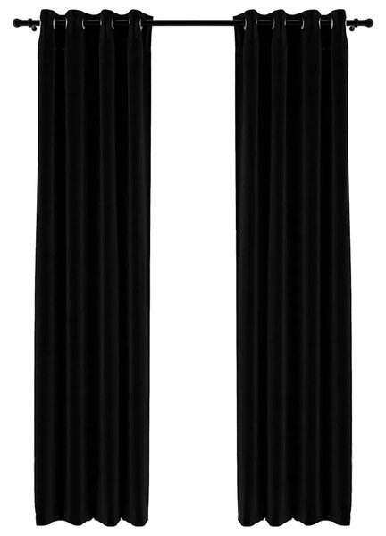 Zavjese za zamračivanje s prstenima 2 kom crne 140 x 245 cm - Crna 140 x 245 cm 2 Crna
