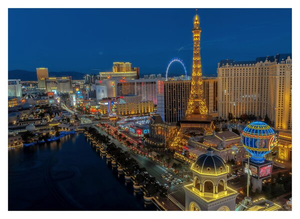 Staklena slika noćni Las Vegas (70x50 cm)