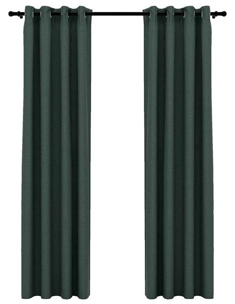 Zavjese za zamračivanje s prstenima 2 kom zelene 140 x 225 cm - Zelena 140 x 225 cm 2 Zelena