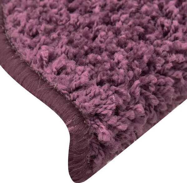 Prostirke za stepenice 15 kom 65x21x4 cm tamnoljubičaste poluokrugle velike - tamnoljubičasta 65 x 21 x 4 cm 15 tamnoljubičasta