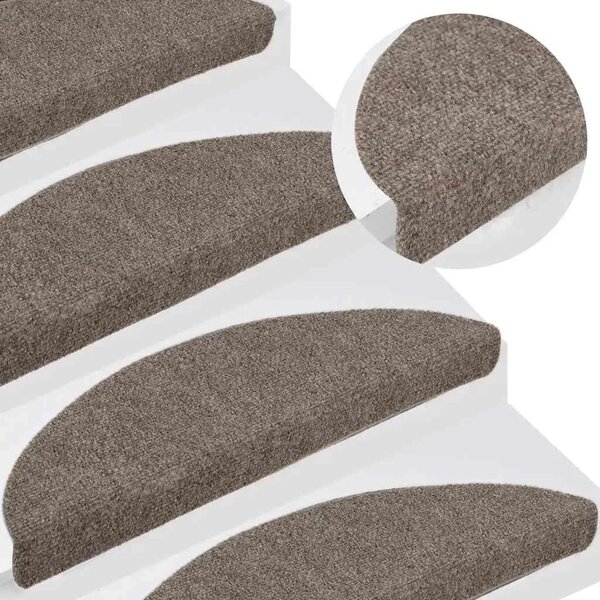 Prostirke za stepenice samoljepljive 15 kom 56x17x3 cm bež poluokrugle - Bež 56 x 17 x 3 cm 15 Bež