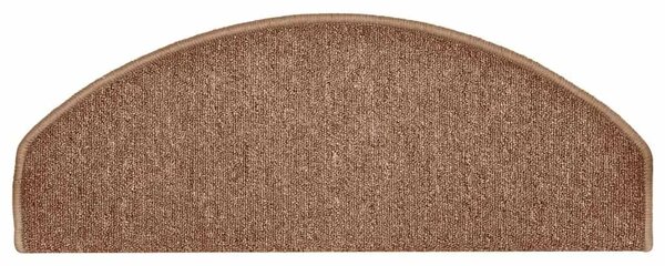Prostirke za stepenice 15 kom 65x24x4 cm Smeđe poluokrugle velike - Smeđa 65 x 24 x 4 cm 15 Smeđa