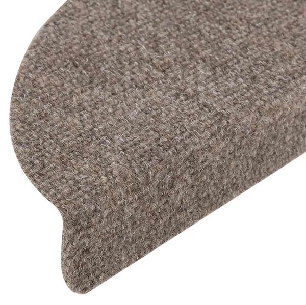 Prostirke za stepenice samoljepljive 15 kom 56x17x3 cm bež poluokrugle - Bež 56 x 17 x 3 cm 15 Bež