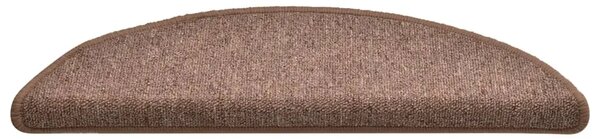 Tepisi za stepenice 15 kom smeđi 56 x 17 x 3 cm - Smeđa 56 x 17 x 3 cm 15 Smeđa