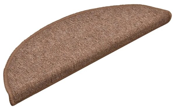 Tepisi za stepenice 15 kom smeđi 56 x 17 x 3 cm - Smeđa 56 x 17 x 3 cm 15 Smeđa