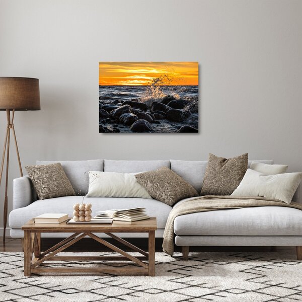 Staklena slika morskih valova (70x50 cm)