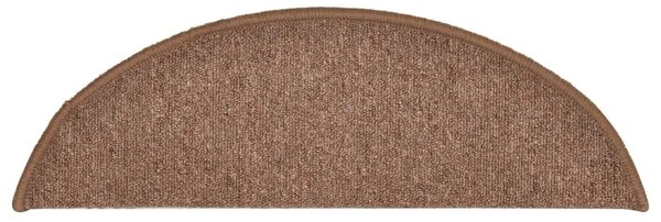 Tepisi za stepenice 15 kom smeđi 56 x 17 x 3 cm - Smeđa 56 x 17 x 3 cm 15 Smeđa