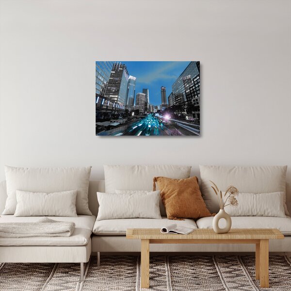 Staklena slika noćnog grada (70x50 cm)