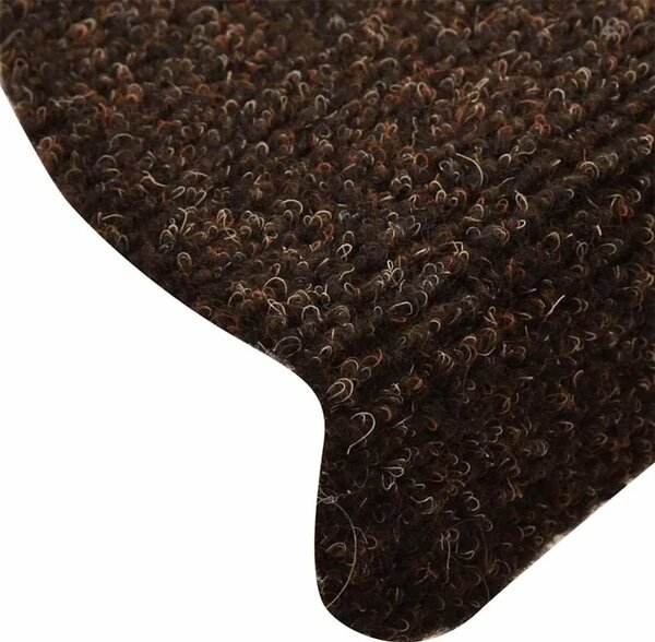 Prostirke za stepenice samoljepljive 15 kom 65x21x4 cm smeđe poluokrugle velike - Smeđa 65 x 21 x 4 cm 15 Smeđa