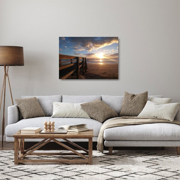 Staklena slika mola, plaže i mora (70x50 cm)