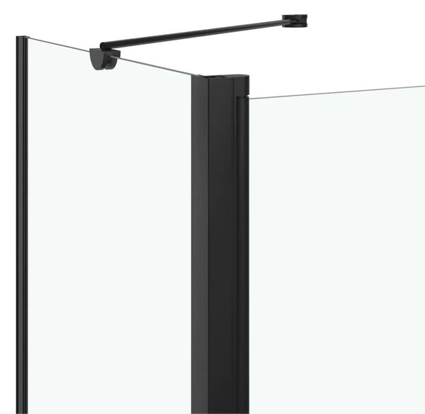 Dvostruka preklopna Tuš kabina ESG 120 x 68 x 130 cm crna - Transparentan