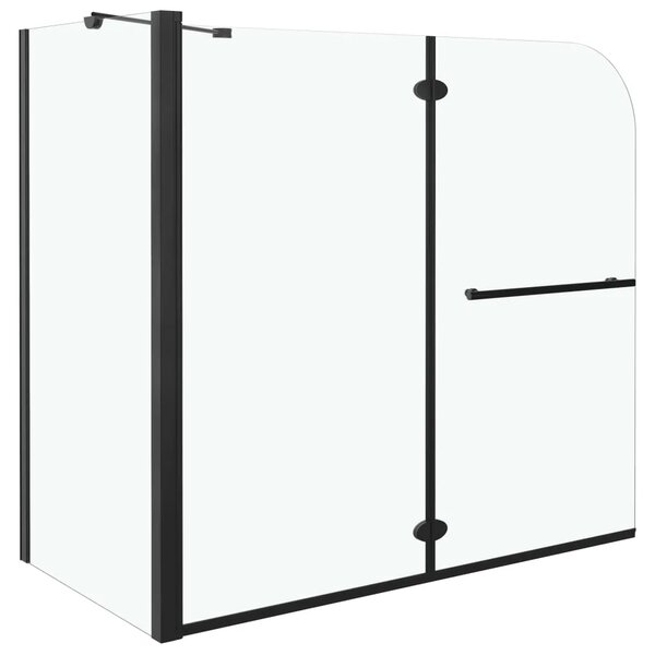 Dvostruka preklopna Tuš kabina ESG 120 x 68 x 130 cm crna - Transparentan