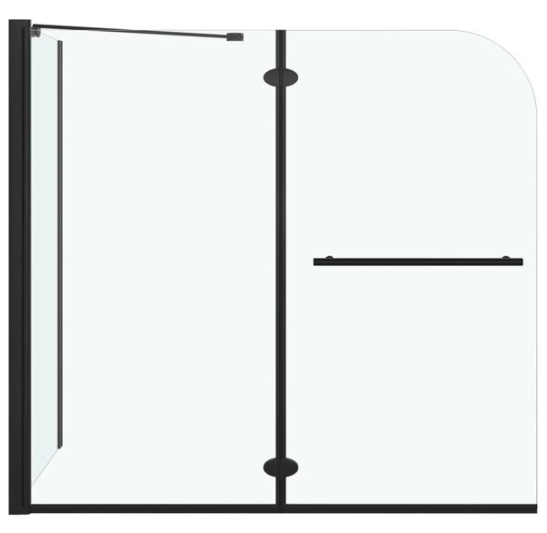 Dvostruka preklopna Tuš kabina ESG 120 x 68 x 130 cm crna - Transparentan
