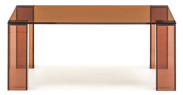 Smeđi stakleni stolić za kavu 85x85 cm Adularia – Kave Home