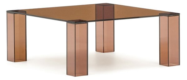 Smeđi stakleni stolić za kavu 85x85 cm Adularia – Kave Home