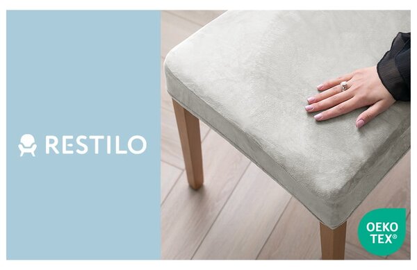 Svijetlo sive rastezljive presvlake 4 kom za stolicu 48 cm Sento – Restilo