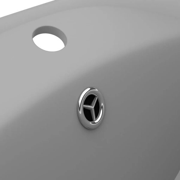 Luksuzni ovalni Lavabo - Umivaonik mat svjetlosivi 58 5 x 39 cm keramički - mat svjetlosiva Mat svjetlosiva