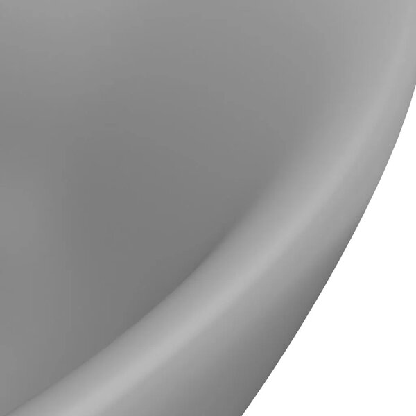 Luksuzni ovalni Lavabo - Umivaonik mat svjetlosivi 58 5 x 39 cm keramički - mat svjetlosiva Mat svjetlosiva