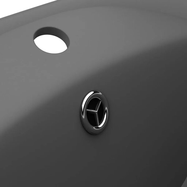 Luksuzni ovalni Lavabo - Umivaonik mat tamnosivi 58 5 x 39 cm keramički - mat tamnosiva Mat tamnosiva